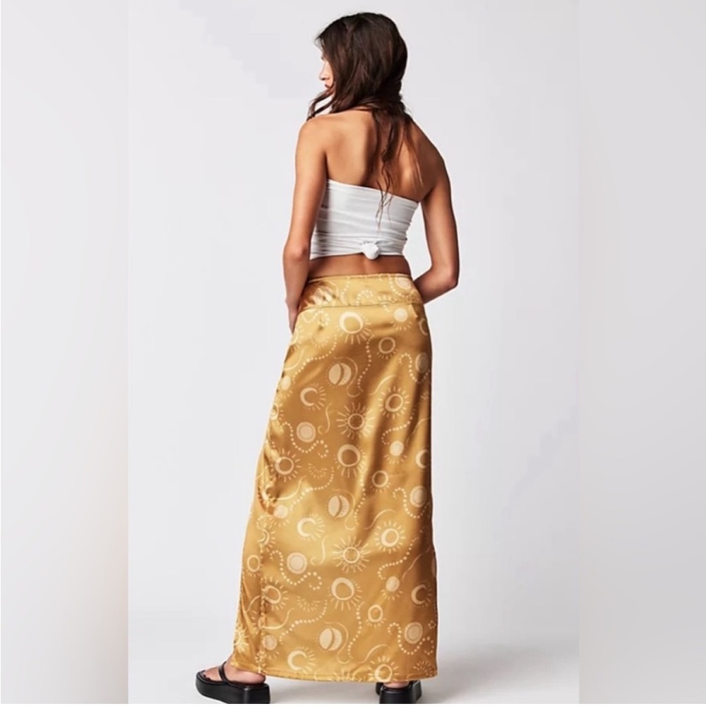 NWOT Free People Serena Slim Golden Hour Skirt 2